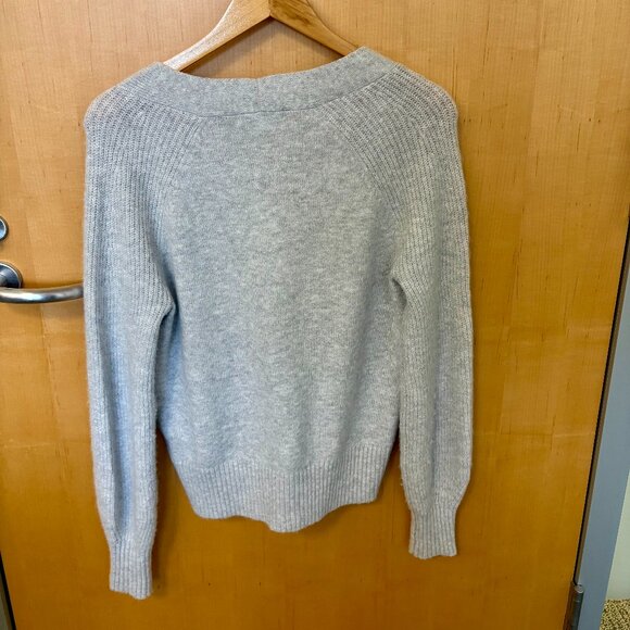 Gray Women's V-Neck Cardigan - Picture 2 of 3